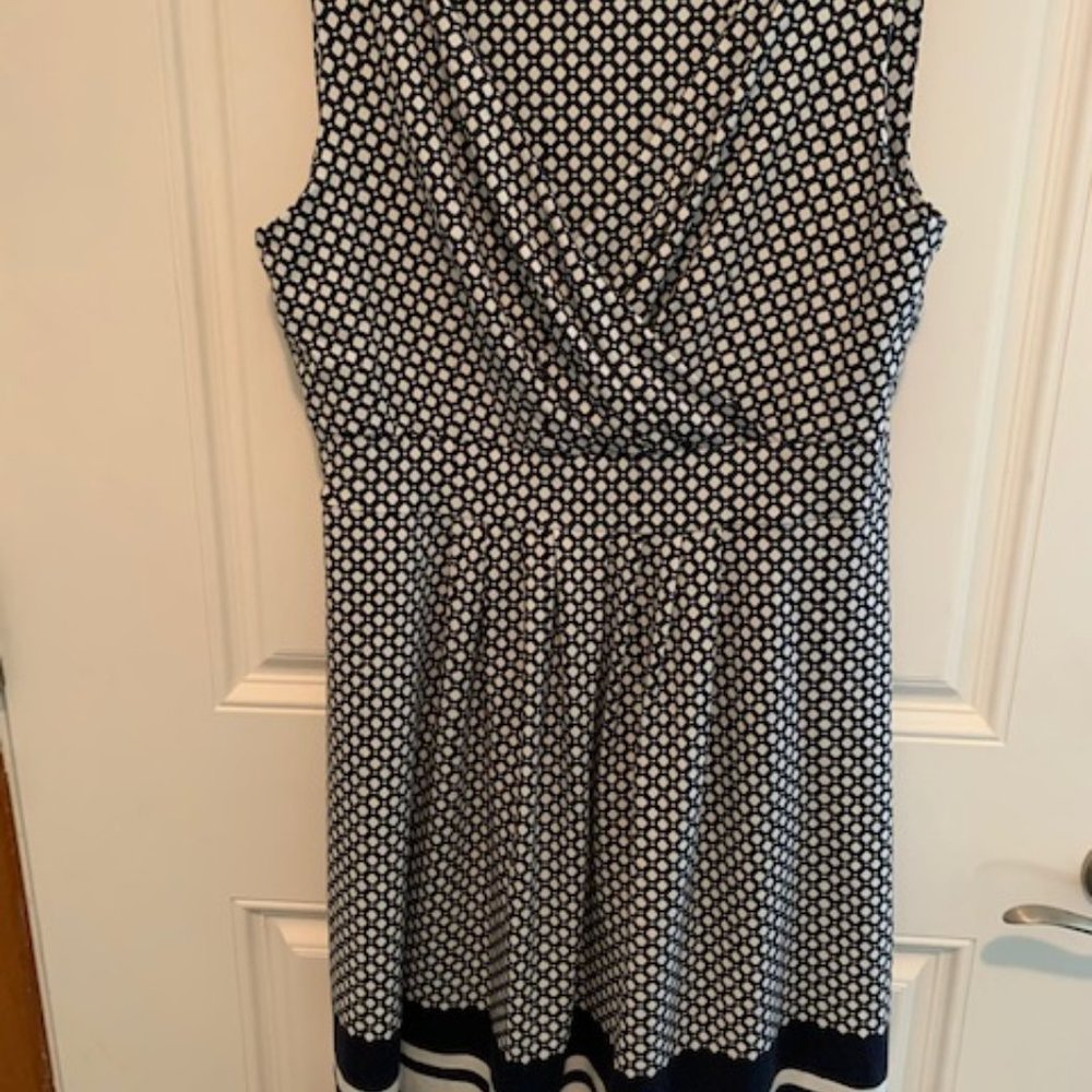 Lands End Large Banded Waist Fit Flare Dress